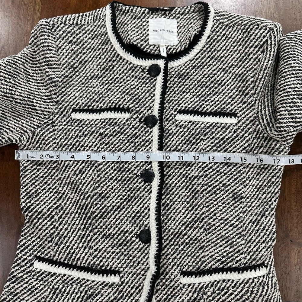 Anthropologie Avec Les Filles Tweed Blazer Jacket Size Small - Picture 7 of 7